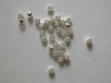 Crimp Beads, 2.5mm, silver color, ±100 pc.