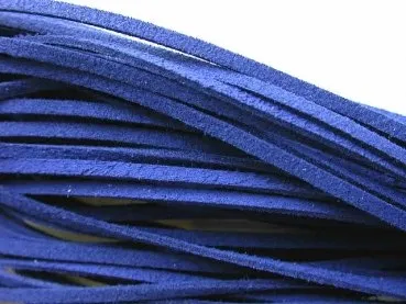 Imitation suede lace, d. blue, 3mm, 1 meter