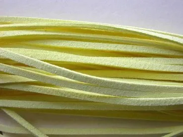 Imitation suede lace, yellow, 3mm, 1 pc.