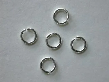 Jump ring, 5mm, platinum colored, 50 pc.