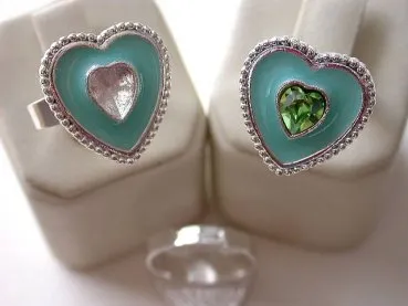 Finger ring Heart adjustably with epoxy to stick, 1 pc.