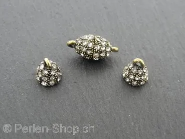 Magnetic Clasps with. ±45 rhinestone, Color: old gold, Size: ±18x9mm, Qty: 1 pc.