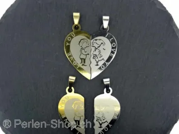 Stainless Steel Love, Color: Platinum, Size: ±37mm, Qty: 1 pc.