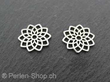 Stainless Steel flower of life, Color: Platinum, Size: ±17x1mm, Qty: 1 pc.