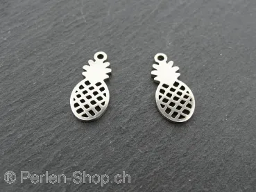 Stainless Steel Ananas, Color: Platinum, Size: ±8x17x1mm, Qty: 1 pc.