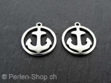 Stainless Steel Anchor, Color: Platinum, Size: ±15x1mm, Qty: 1 pc.