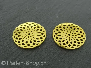 Stainless Steel flower of life, Color: Gold, Size: ±20x1mm, Qty: 1 pc.