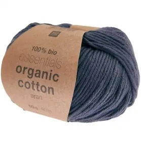 Rico Design Essentials Organic Cotton aran, nachtblau, 50g/90m