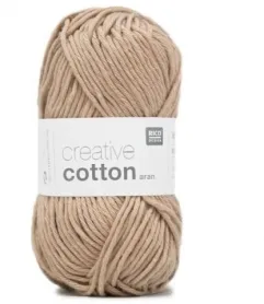 Rico Creative Cotton Aran, kitt, Grösse: 50 g, 85 m, 100 % CO gaze