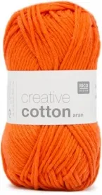 Rico Creative Cotton Aran, orange 50 g, 85 m, 100 % CO gaze