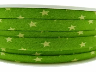 Ruban double plié avec motif, couleur: vert, Taille: ±6mm, Quantité: 1 mètre