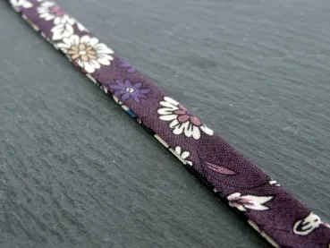 Ruban double plié avec motif, couleur: violet/multi, Quantité: 1 mètre