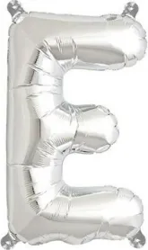 Rico Foil balloon E, Silver, Size: ca. 36 cm