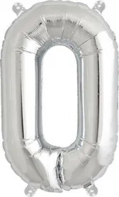 Rico Foil balloon O, Silver, Size: ca. 36 cm