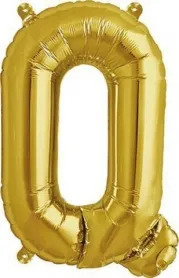 Rico Foil balloon Q, gold, Size: ca. 36 cm