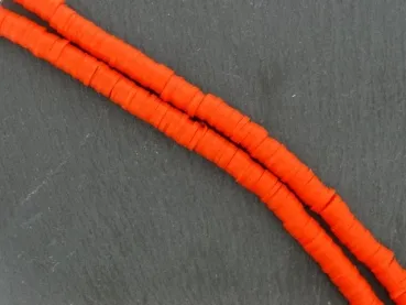 Perles Heishi, Couleur: rouge, Taille: 6mm, Quantite: 1 String ±40cm