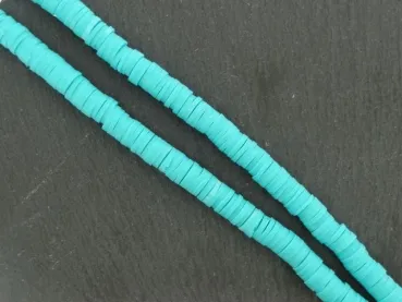 Perles Heishi, Couleur: turquoise, Taille: 6mm, Quantite: 1 String ±40cm