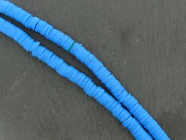 Heishi Perlen, Farbe: blau, Grösse: 6mm, Menge: 1 Strang ±40cm
