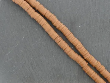 Perles Heishi, Couleur: brun, Taille: 6mm, Quantite: 1 String ±40cm