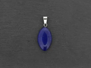 Lapis Lazuli Heart Pendant, Semi-Precious Stone, Color: blue, Size: ±23x14mm, Qty: 1 pc