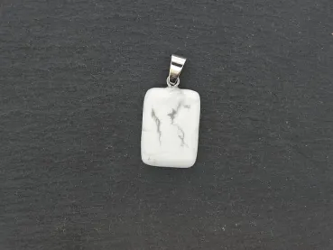 Howlite Pendant, Semi-Precious Stone, Color: white, Size: ±20x15mm, Qty: 1 pc