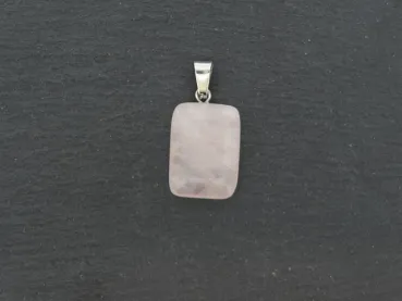 Rose Quartz Pendant, Semi-Precious Stone, Color: rose, Size: ±20x15mm, Qty: 1 pc
