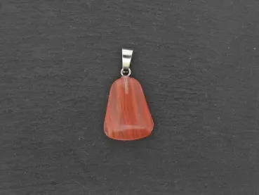 Cherry Quartz Pendant, Semi-Precious Stone, Color: red, Size: ±21x17mm, Qty: 1 pc