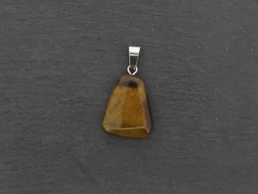 Tigereye Pendant, Semi-Precious Stone, Color: brown, Size: ±21x17mm, Qty: 1 pc
