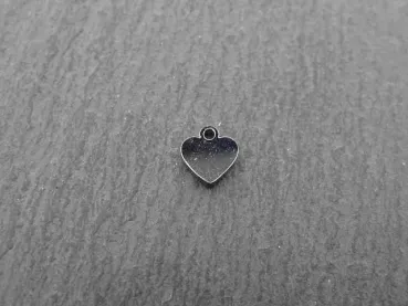Stainless Steel Heart, Color: Platinum, Size: ±7mm, Qty: 1 pc.