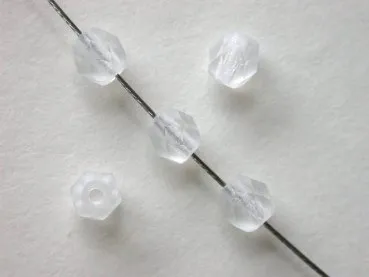 Facette-Geschliffen Glasperlen, kristall mat, 4mm, 100 Stk.