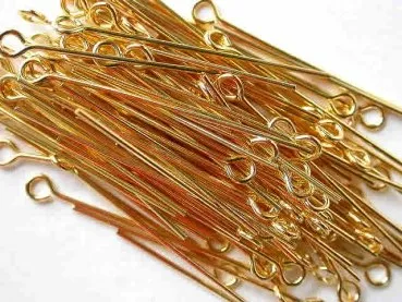 Eye Pins, 45mm, gold color, 100 pc.