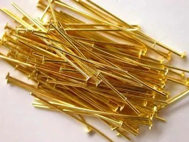 Head Pins, 45mm, gold color, 100 pc.
