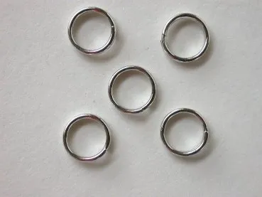 Split ring, 6mm, platinum color, 10 pc.