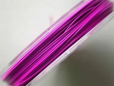 Brass wire with coating, fuchsia, 0.45mm, 10 meter