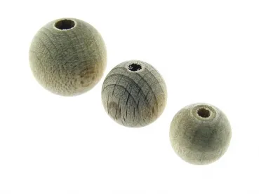 Raw Wood Bead, Color: Naturel, Size: ±12mm, Qty: 10 pc.