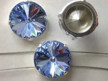 Swarovski rhinestones, 1122 set in, light sapphire, 14mm, 1 pc.