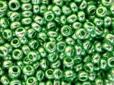 Rocailles, h. grün metallfarbe, 2.6mm, 17 gr.