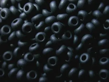 SeedBeads, black frostet, 2.6mm, 17 gr.