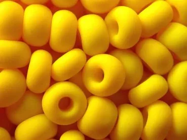 SeedBeads, yellow frostet, 4.5mm, 17 gr.