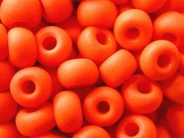 SeedBeads, orange frostet, 4.5mm, 17 gr.