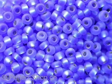 SeedBeads, blue inside silver, 2.6mm, 17 gr.