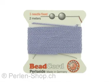 Bead Cord with needle, Color: lilac, Size: 0.90mm - 2 meter, Qty: 1 pc.