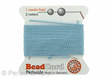 Bead Cord with needle, Color: turquoise, Size: 0.90mm - 2 meter, Qty: 1 pc.