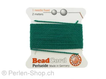 Bead Cord with needle, Color: green, Size: 0.90mm - 2 meter, Qty: 1 pc.