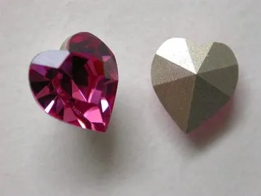 Swarovski rhinestones heart, 4800, 11x10mm, rose, 1 pc.