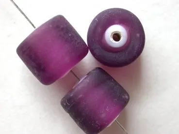 Zylinder Frosted, purple, 10mm, 5 pc.