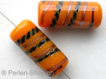 Zylinder, orange/schwarz/gold, ±23mm, 1 Stk.