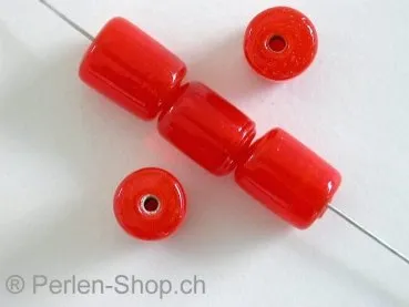 Cylinder, red, ±7x9mm, 10 pc.