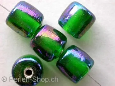 Cylinder luster, dark green, ±11mm, 10 pc.