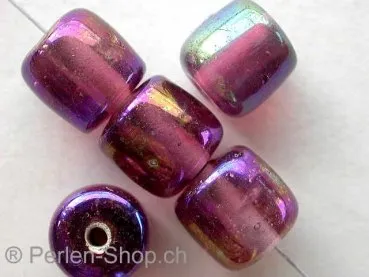 Zylinder luster, violett, ± 11mm, 10 Stk.